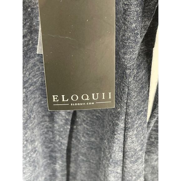 Eloquii Dress Long Sleeve Women 14 Knit Blue Asymmetrical Mock Neck New‎ - Picture 3 of 12